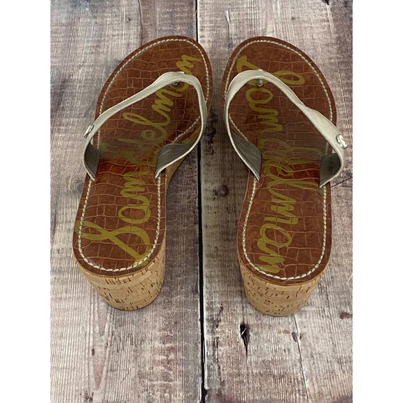 Sam Edelman Romy Wedge Cork Side Leather Upper Sandals Womens Size 9.5 - Picture 3 of 10
